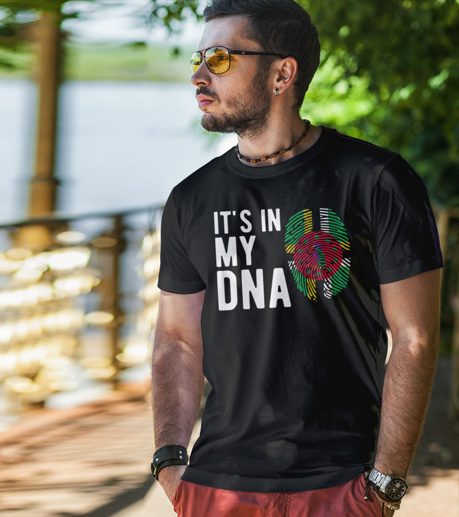 It's In My DNA Dominica Flag Dominican Fingerprint T-Shirt