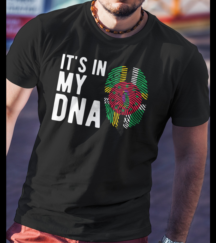 It's In My DNA Dominica Flag Dominican Fingerprint T-Shirt