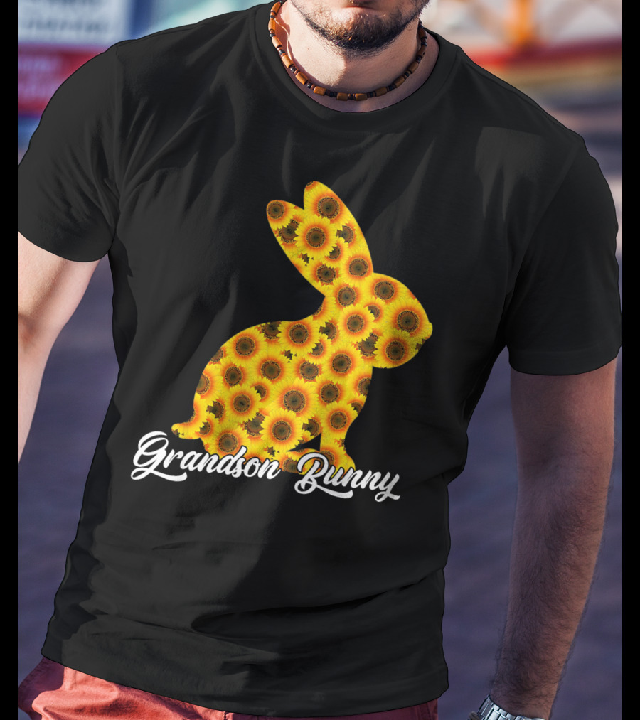 Grandson Bunny Sunflower Floral T-Shirt