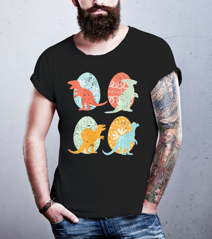 Colorful Easter Dinosaur Eggs With T-Rex Stegosaurus And More T-Shirt