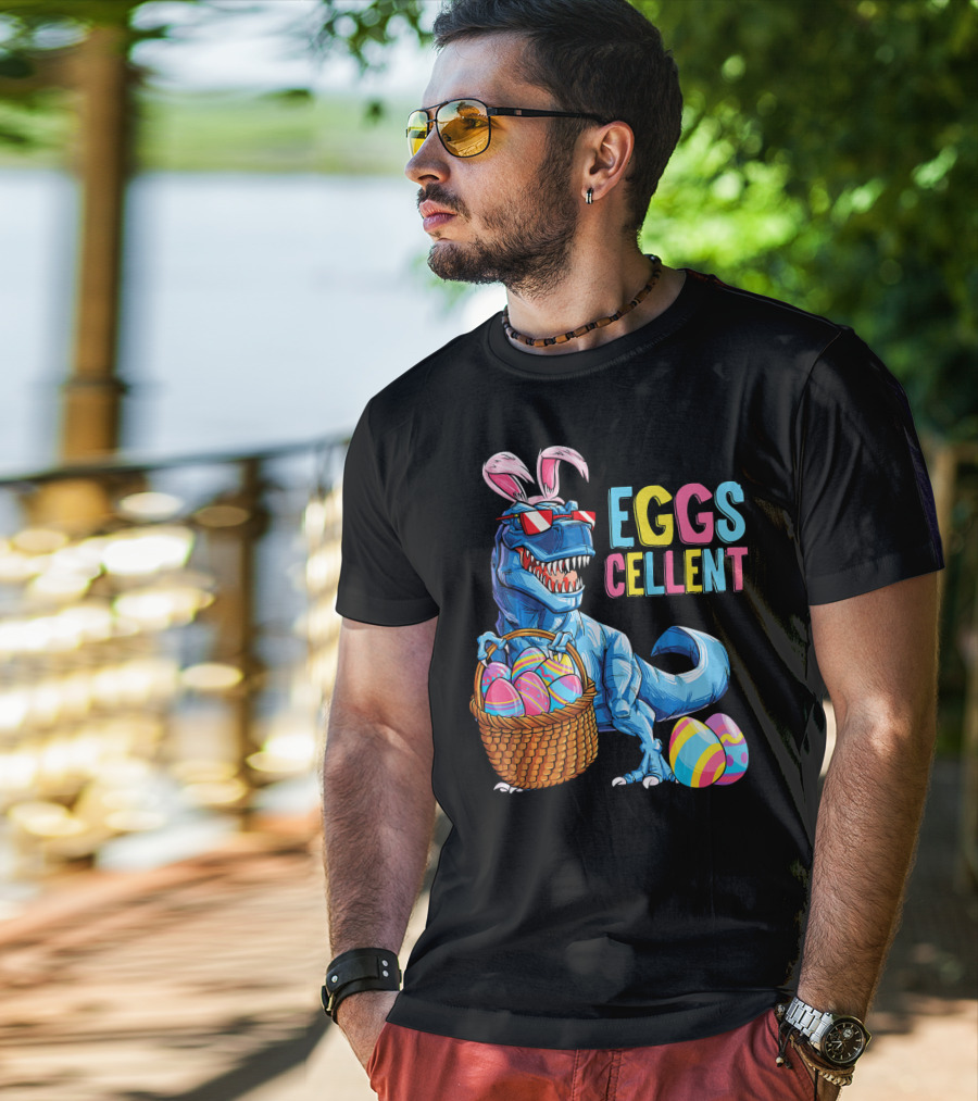 EGGSCELLENT Dinosaur Easter Bunny Rex T-Shirt