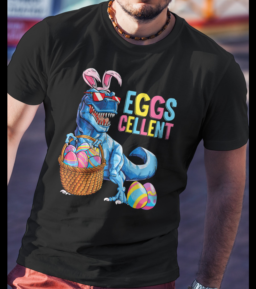 EGGSCELLENT Dinosaur Easter Bunny Rex T-Shirt