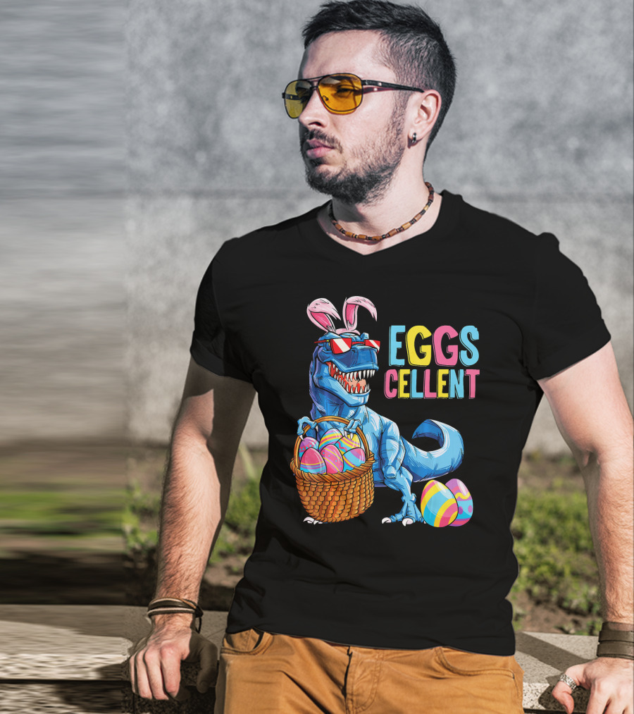 EGGSCELLENT Dinosaur Easter Bunny Rex T-Shirt