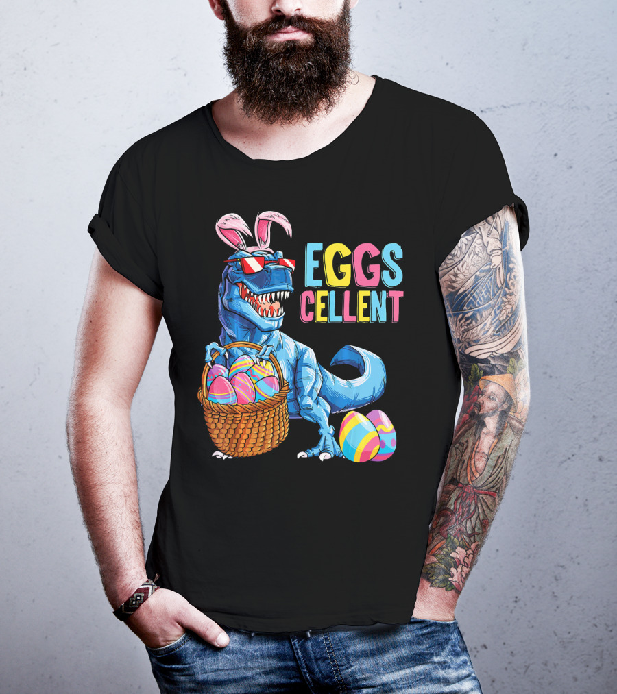 EGGSCELLENT Dinosaur Easter Bunny Rex T-Shirt