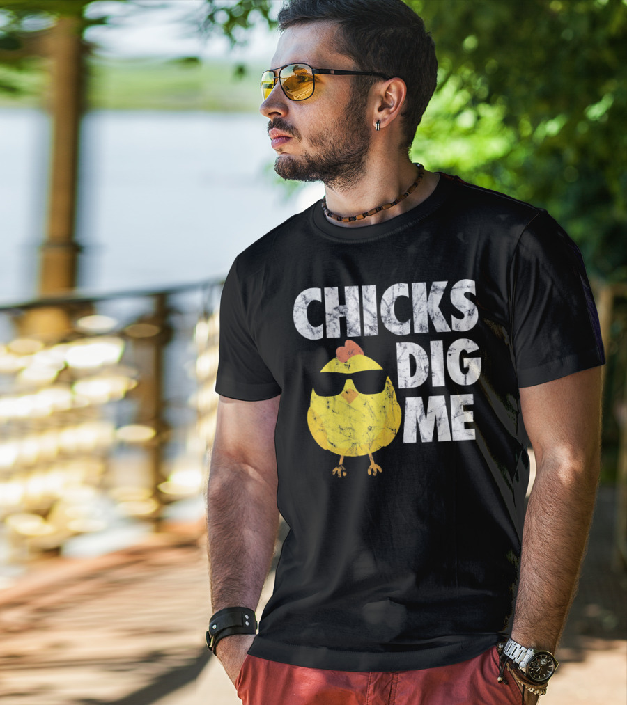 Kids Cute Easter Chicks Dig Me Sunglasses Chicken T-Shirt