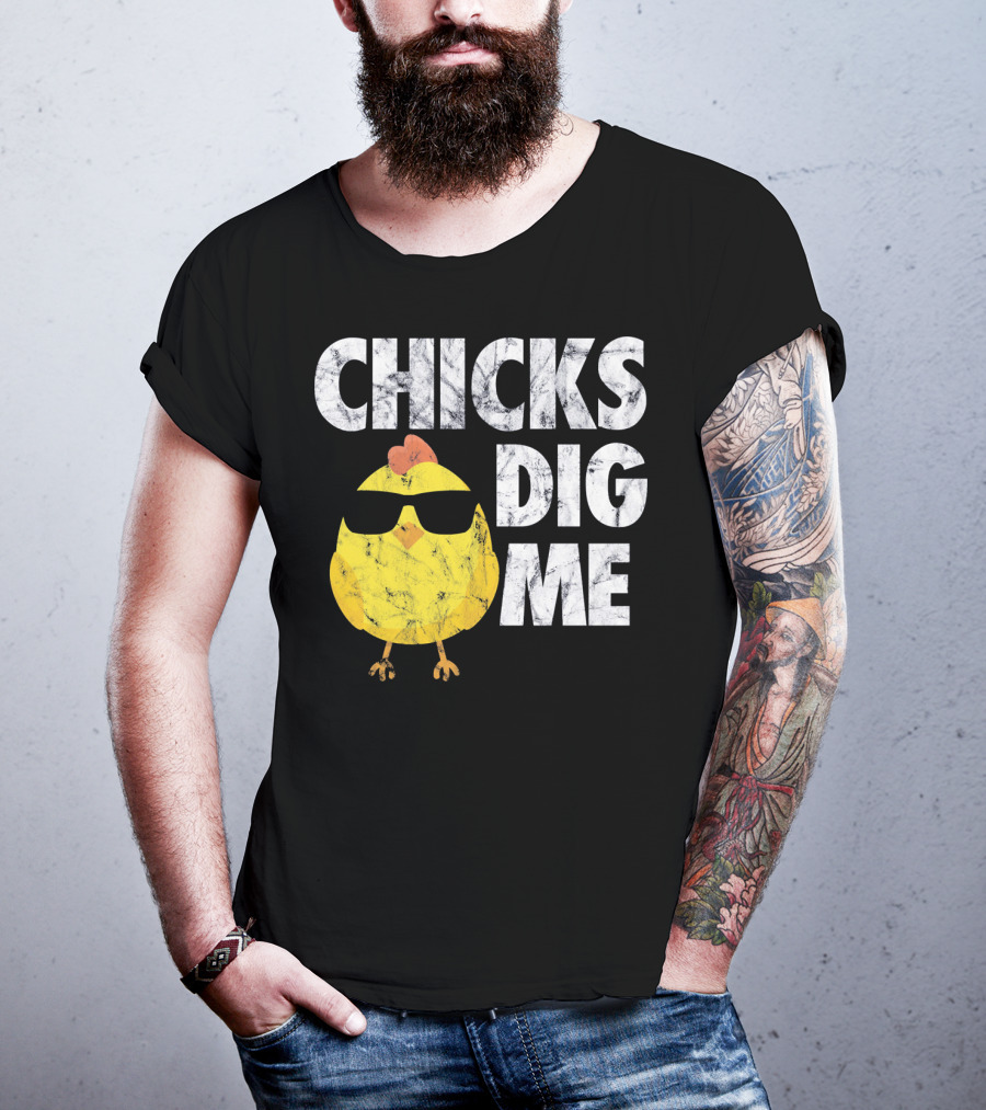 Kids Cute Easter Chicks Dig Me Sunglasses Chicken T-Shirt