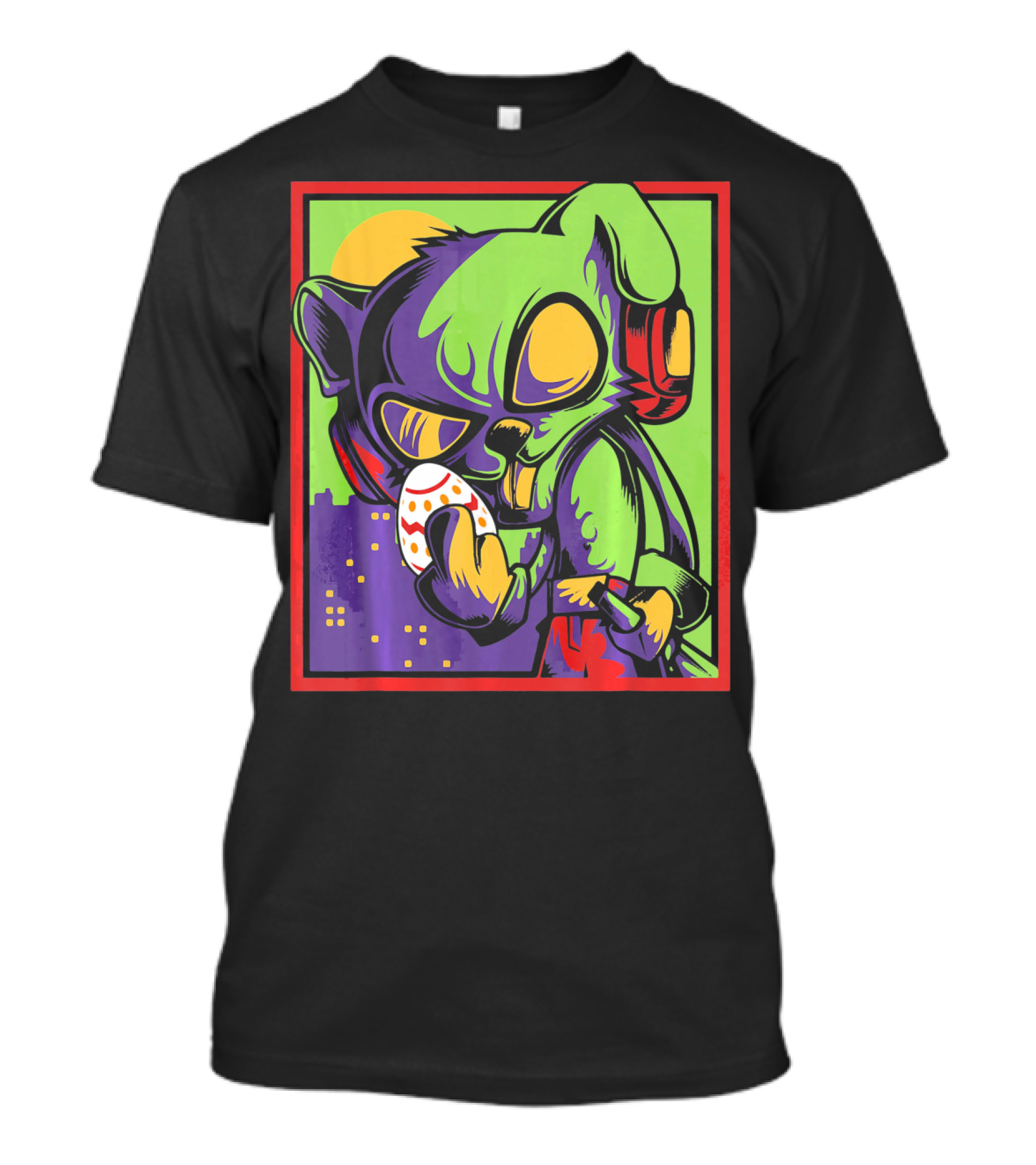 Easter Bunny Rabbit Egg Neon Pop T-Shirt