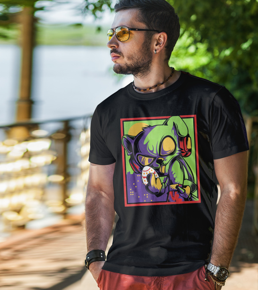 Easter Bunny Rabbit Egg Neon Pop T-Shirt