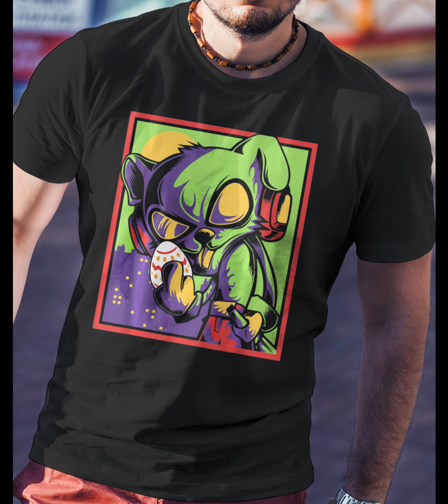 Easter Bunny Rabbit Egg Neon Pop T-Shirt