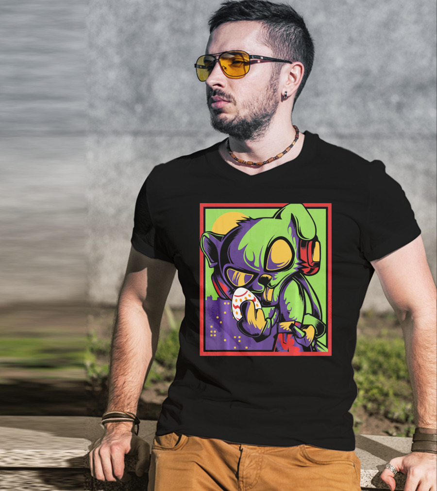 Easter Bunny Rabbit Egg Neon Pop T-Shirt