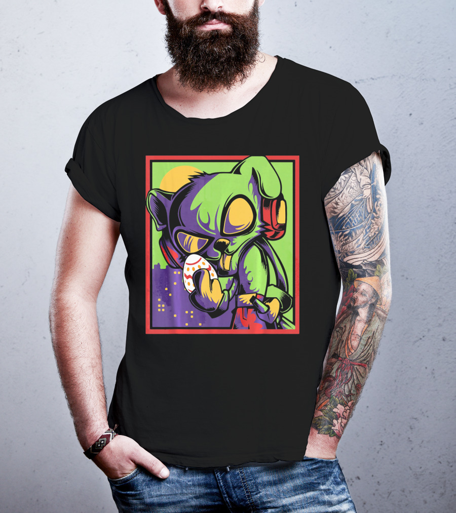 Easter Bunny Rabbit Egg Neon Pop T-Shirt