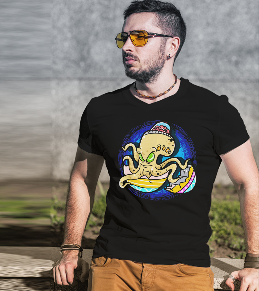 Alien Octopus Breaking Out Of Easter Egg Hunt Strategy T-Shirt