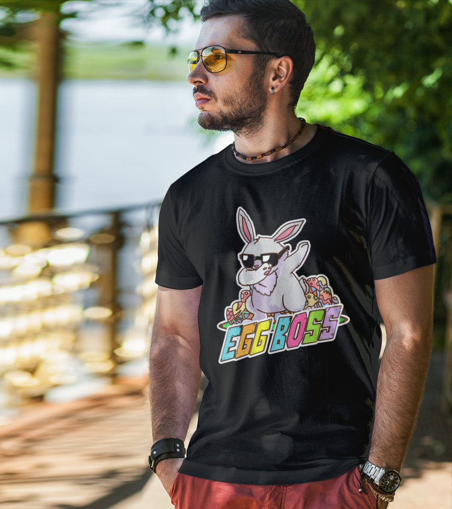 EGG BOSS Easter Bunny Dabbing Sunglasses T-Shirt