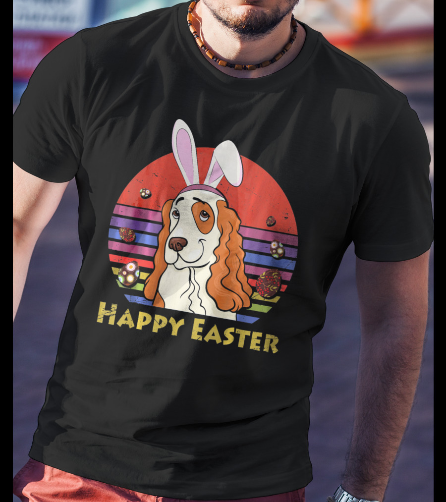 Happy Easter English Springer Spaniel Bunny Headband T-Shirt
