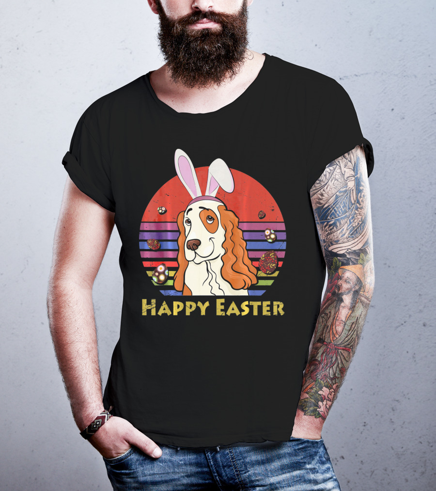 Happy Easter English Springer Spaniel Bunny Headband T-Shirt
