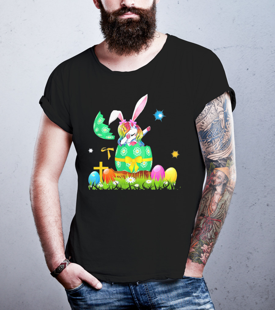 Unicorn Bunny Easter Egg Starry Spring T-Shirt