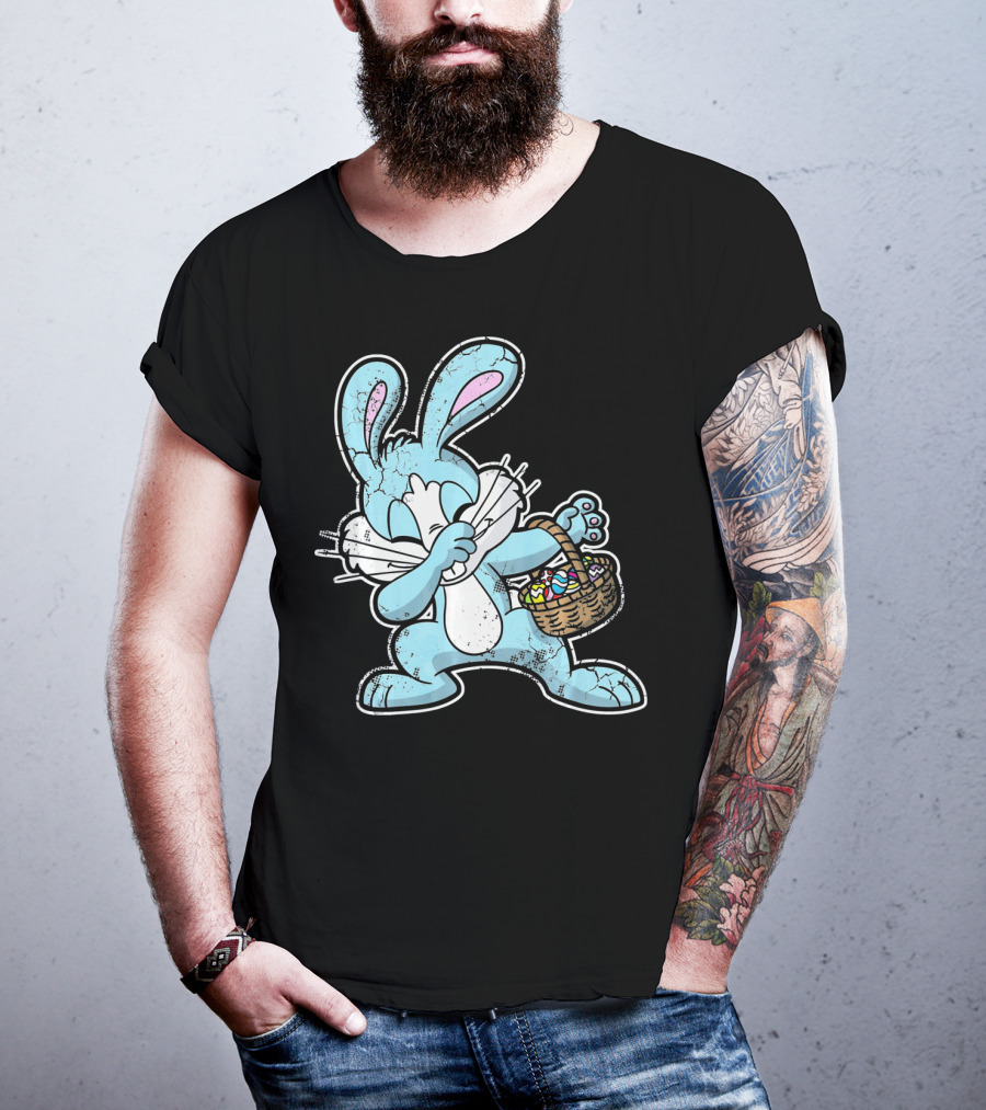 Dabbing Easter Bunny With Basket Of Eggs T-Shirt