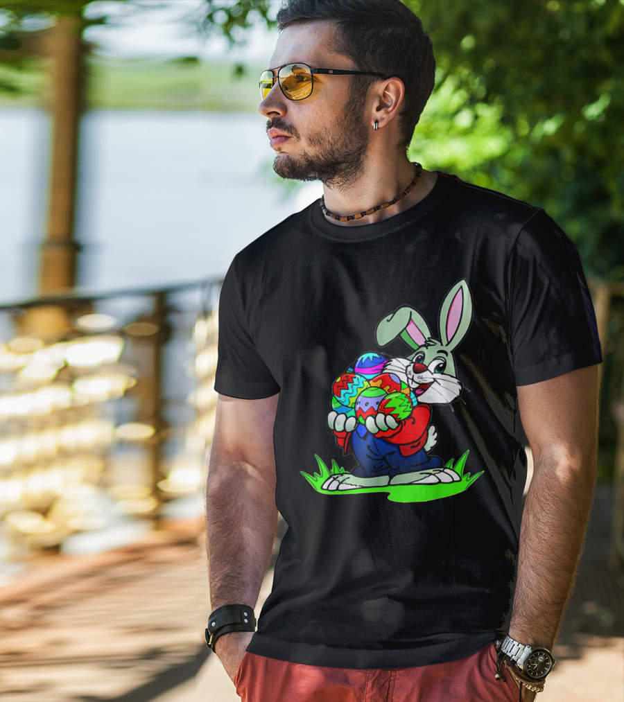 Easter Bunny With Colorful Eggs T-Shirt