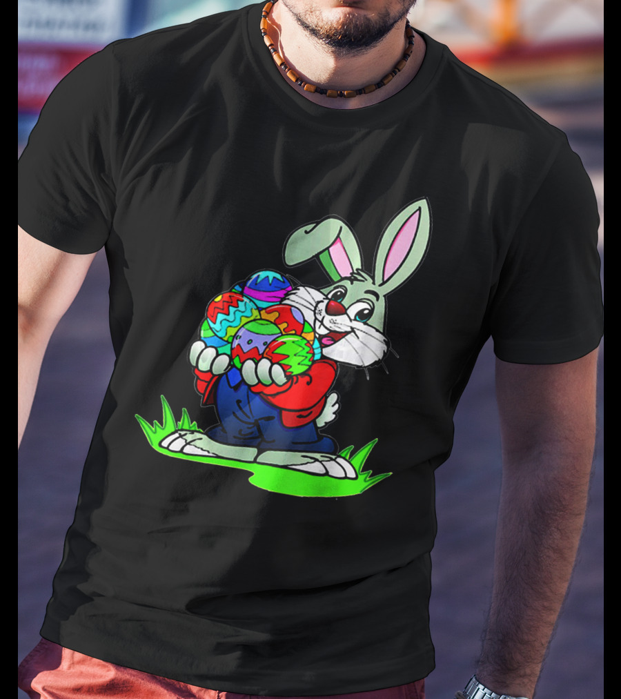 Easter Bunny With Colorful Eggs T-Shirt