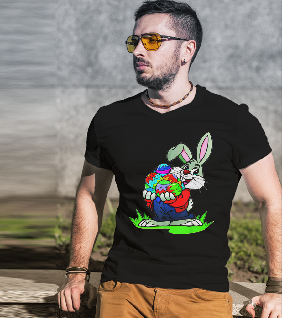 Easter Bunny With Colorful Eggs T-Shirt