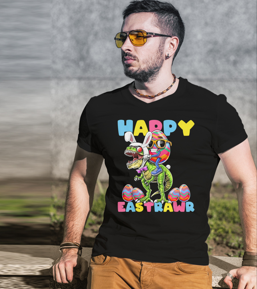 Happy Eastrawr Bunny Dinosaur Egg Rabbit T-Shirt