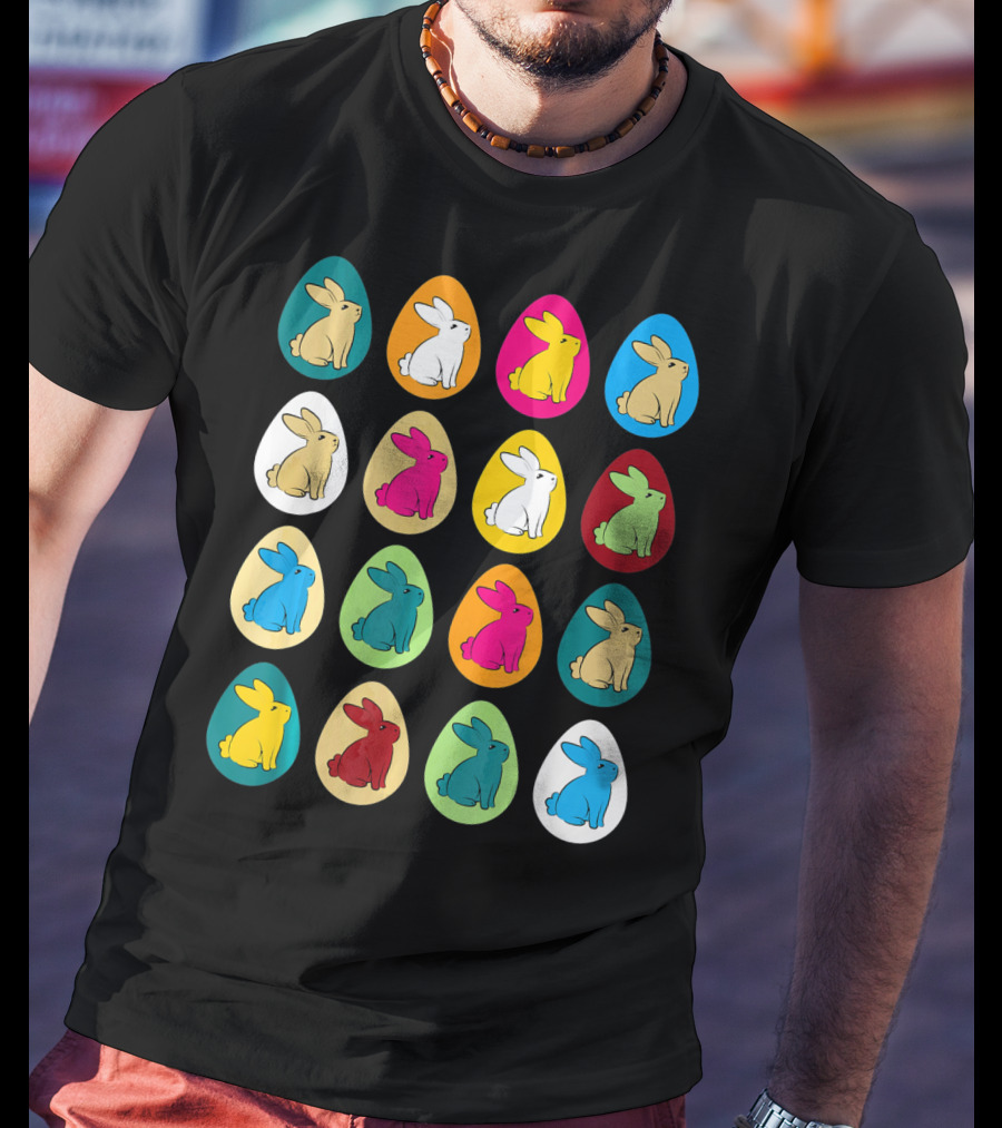 Easter Eggs Bunny Rabbit Multicolor Collection T-Shirt