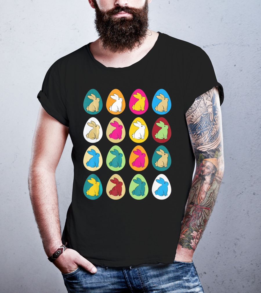 Easter Eggs Bunny Rabbit Multicolor Collection T-Shirt