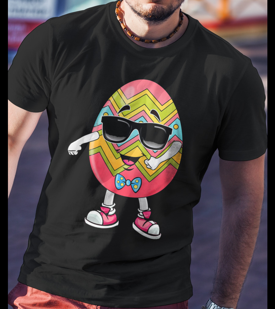 Floss Like A Boss Easter Egg Dance With Sunglasses And Bow Tie T-Shirt