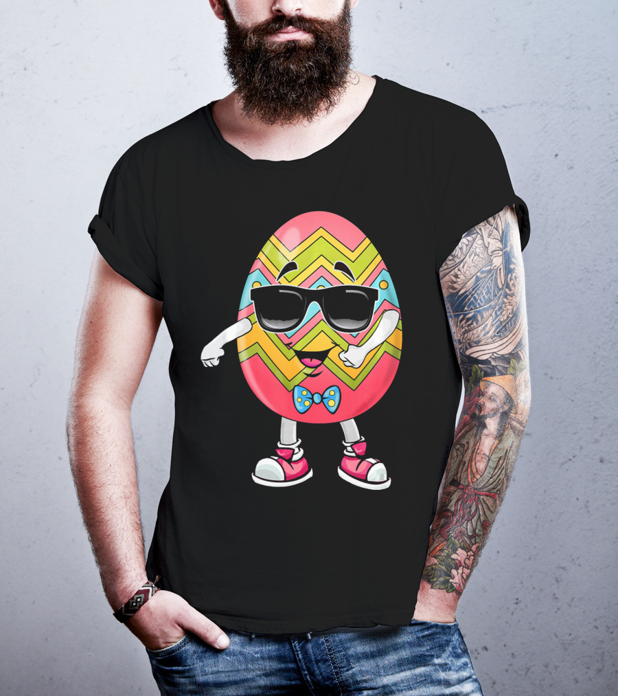 Floss Like A Boss Easter Egg Dance With Sunglasses And Bow Tie T-Shirt