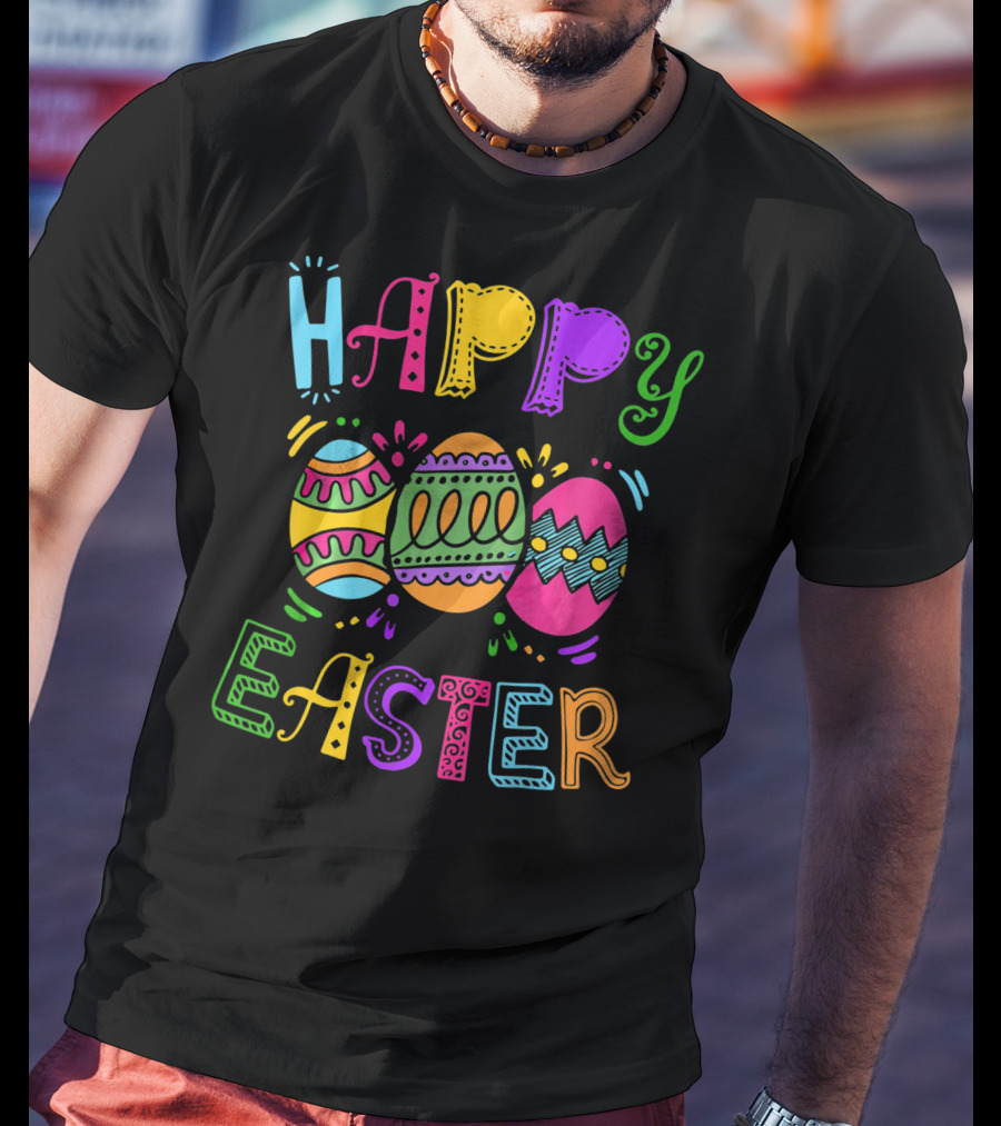 Happy Easter Colorful Bunny Eggs T-Shirt