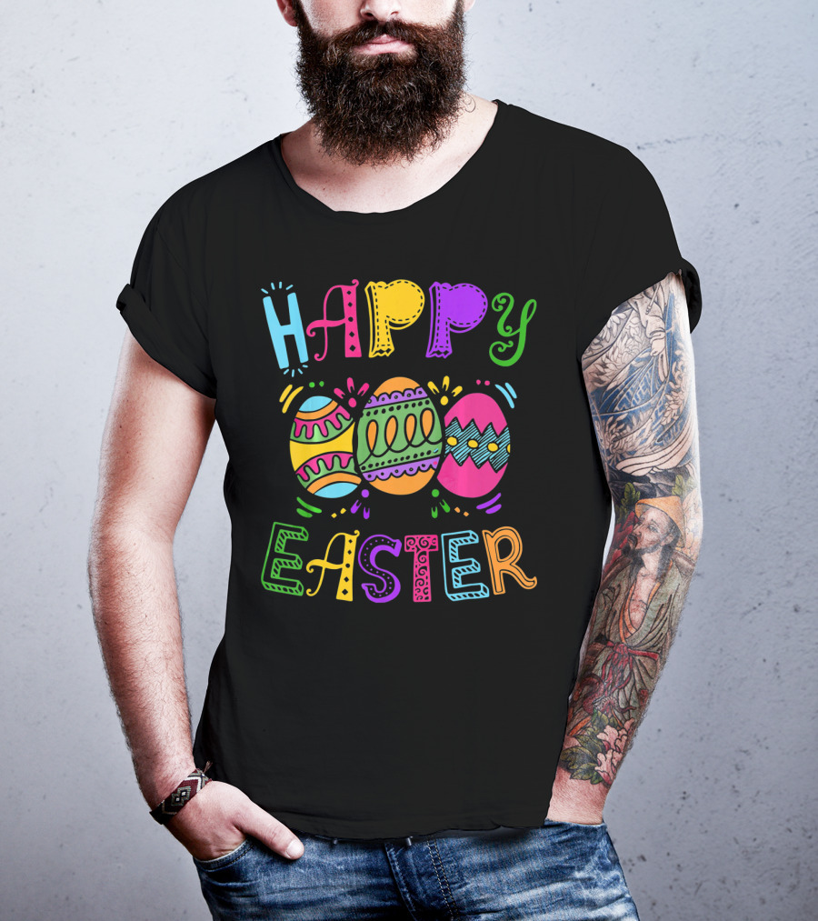 Happy Easter Colorful Bunny Eggs T-Shirt