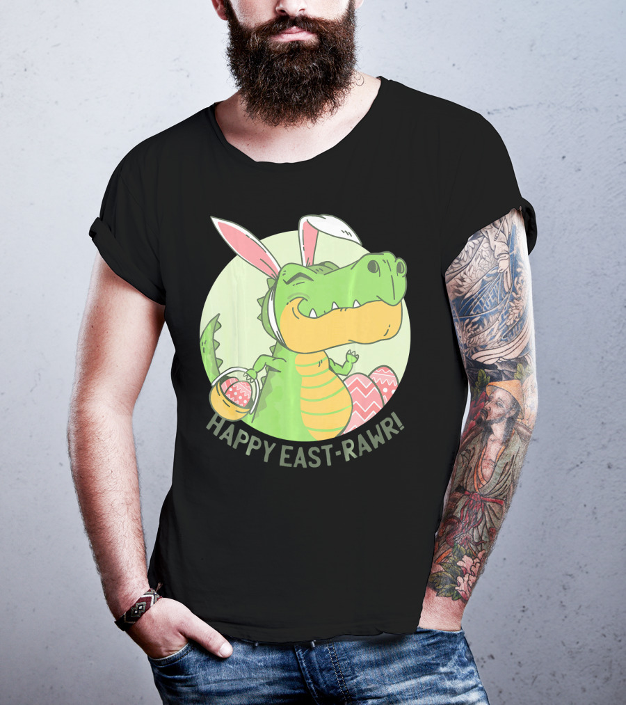 Happy East-RAWR Dinosaur Bunny T-Shirt