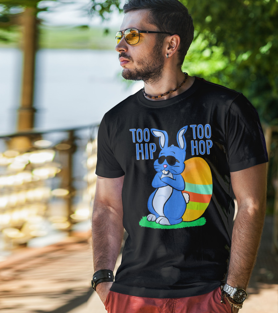 Too Hip Too Hop Easter Bunny Egg Girls Kids T-Shirt