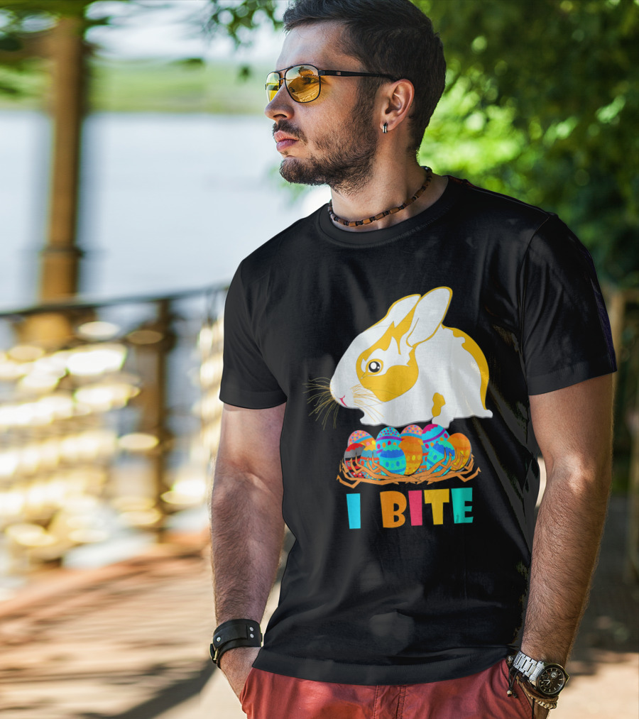 I Bite Cute Easter Bunny Eggs T-Shirt