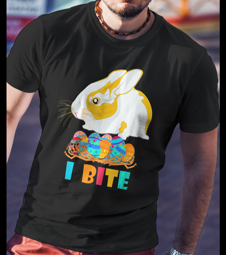 I Bite Cute Easter Bunny Eggs T-Shirt