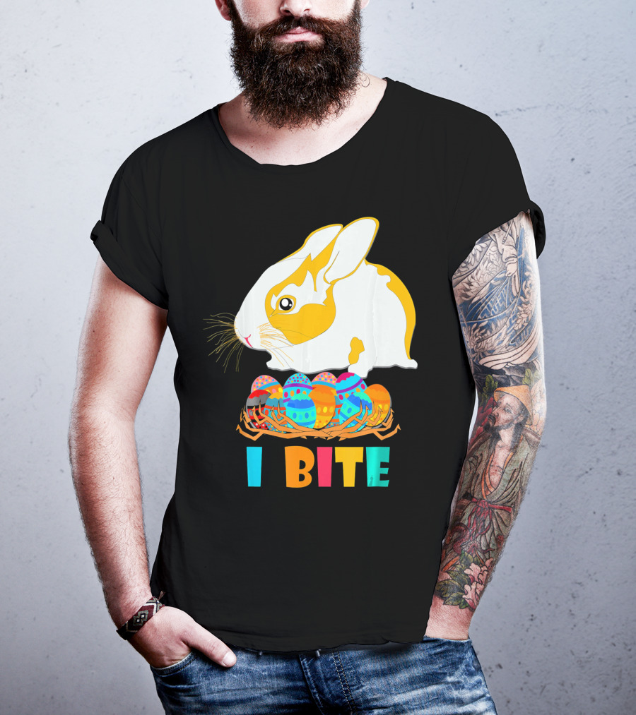 I Bite Cute Easter Bunny Eggs T-Shirt