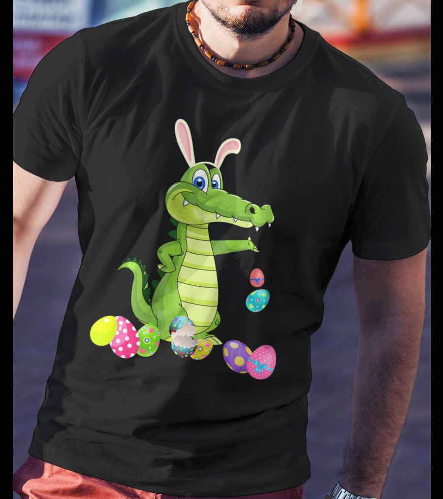 Alligator Bunny Rabbit Hat Easter Eggs T-Shirt