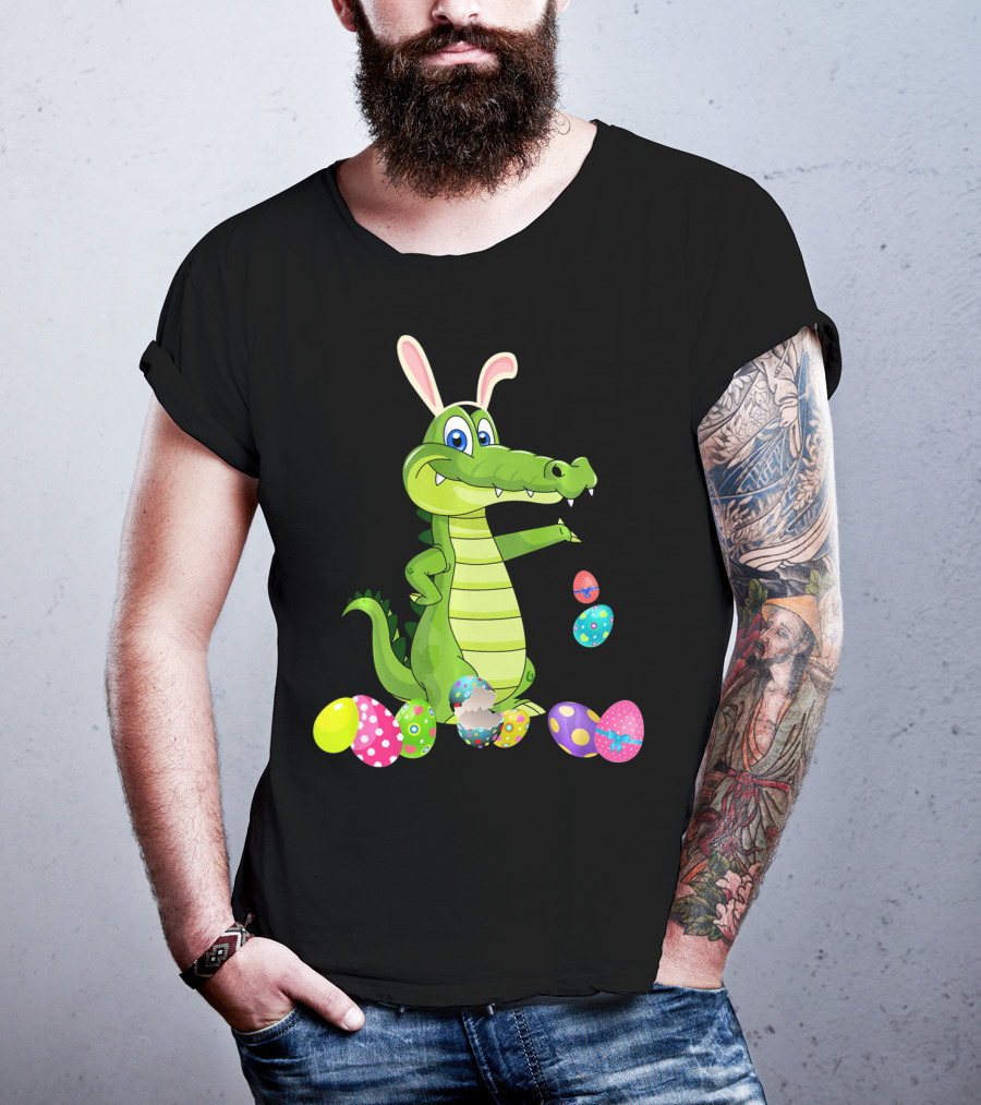 Alligator Bunny Rabbit Hat Easter Eggs T-Shirt