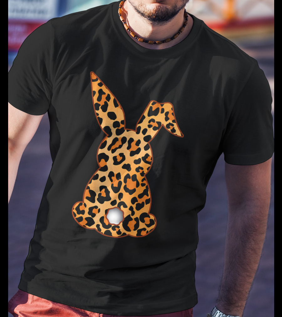 Bunny Leopard Print Floral Pattern Rabbit T-Shirt