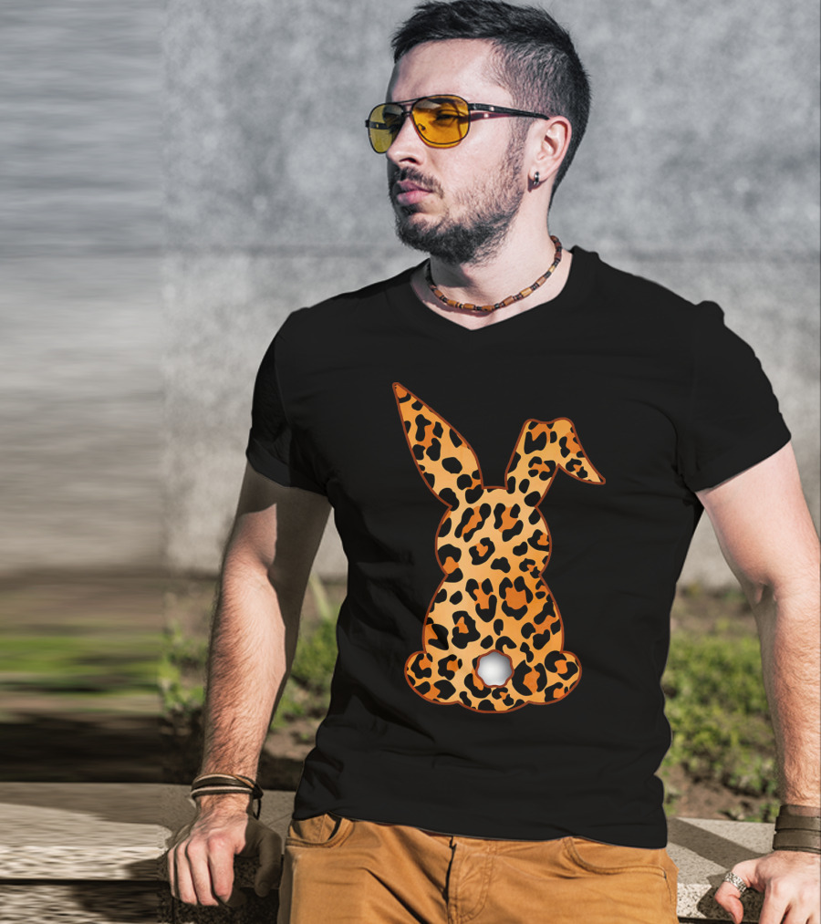Bunny Leopard Print Floral Pattern Rabbit T-Shirt