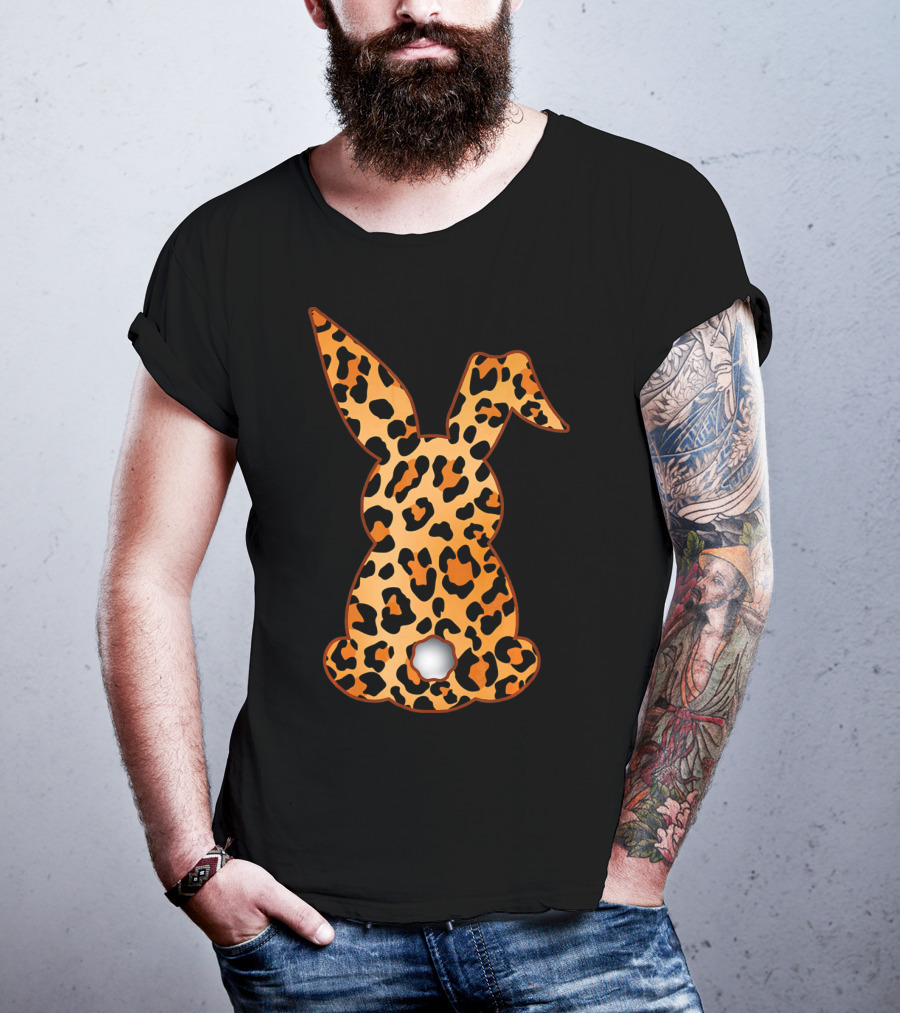 Bunny Leopard Print Floral Pattern Rabbit T-Shirt