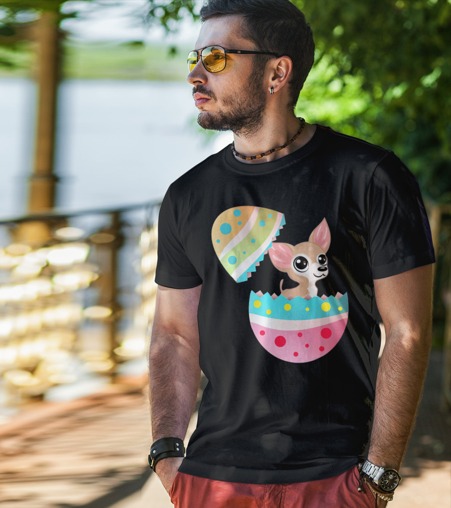 Chihuahua Easter Egg Funny Chihu Happy Surprise T-Shirt