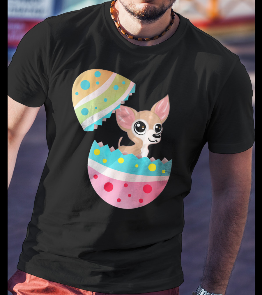Chihuahua Easter Egg Funny Chihu Happy Surprise T-Shirt
