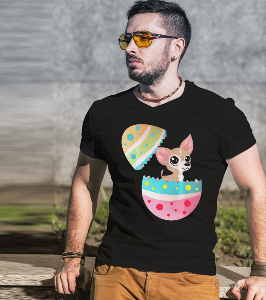 Chihuahua Easter Egg Funny Chihu Happy Surprise T-Shirt
