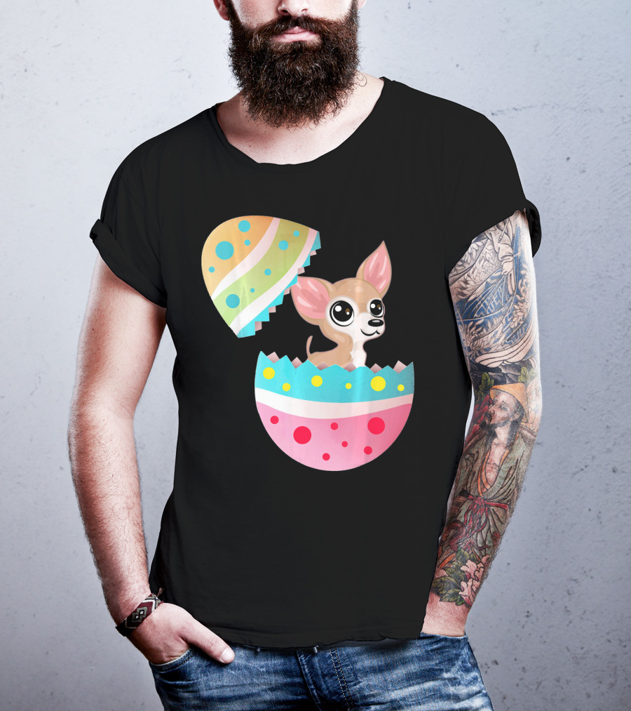 Chihuahua Easter Egg Funny Chihu Happy Surprise T-Shirt