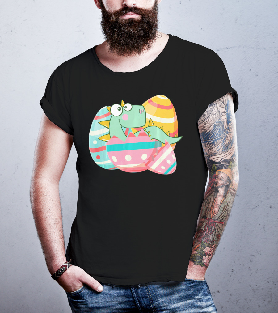Easter Dino In Colorful Eggs T-Shirt