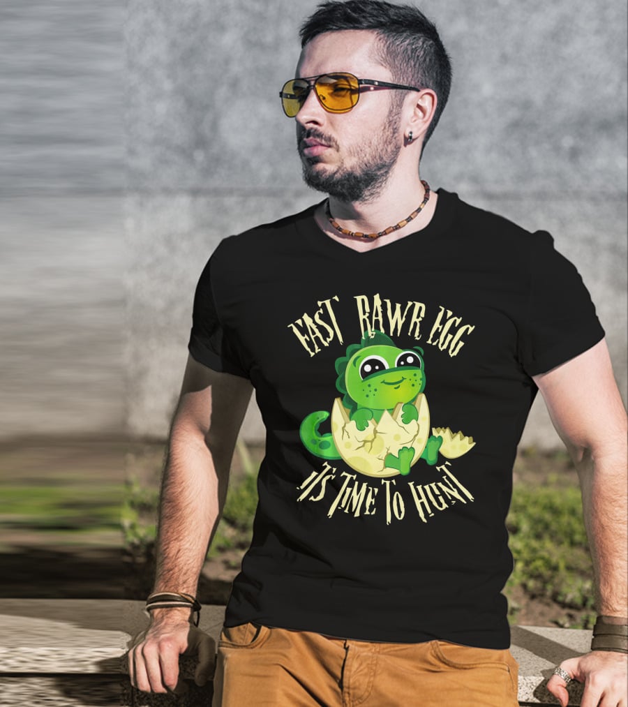 Easter RAWR Egg It's Time To Hunt Dinosaur Inside Egg T-Shirt