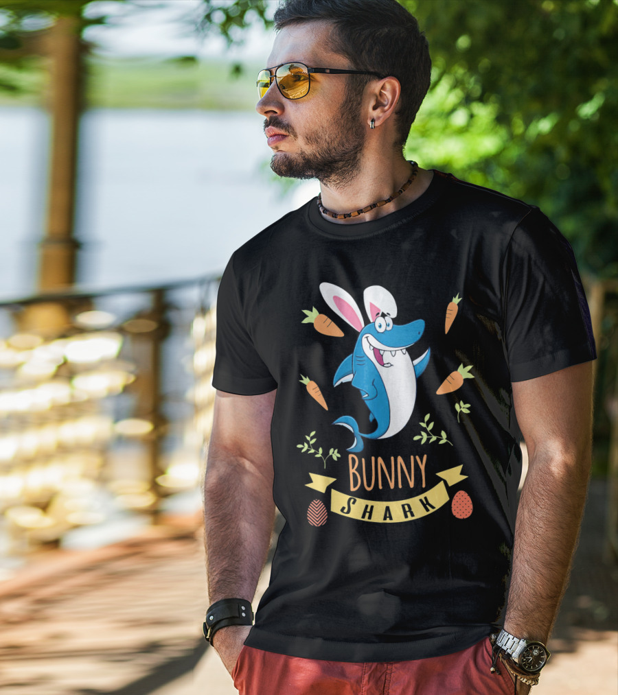 Bunny Shark Easter Carrot Egg Adventure T-Shirt