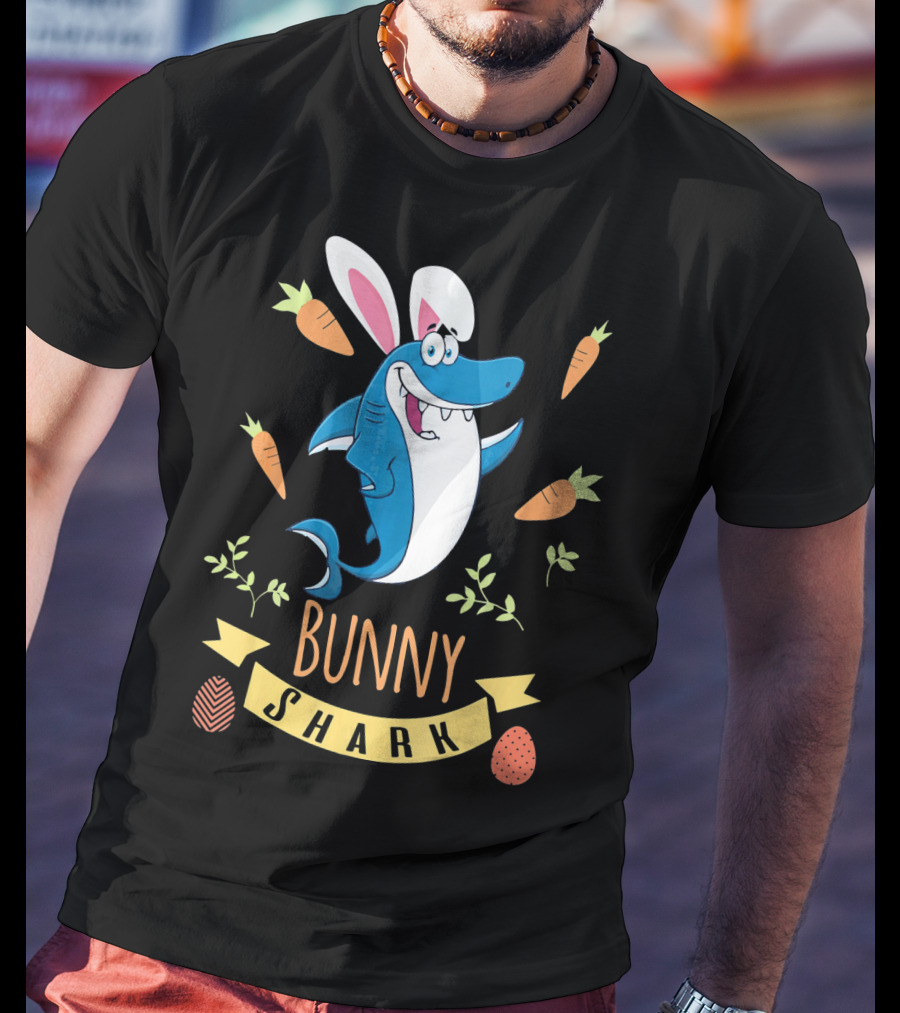 Bunny Shark Easter Carrot Egg Adventure T-Shirt