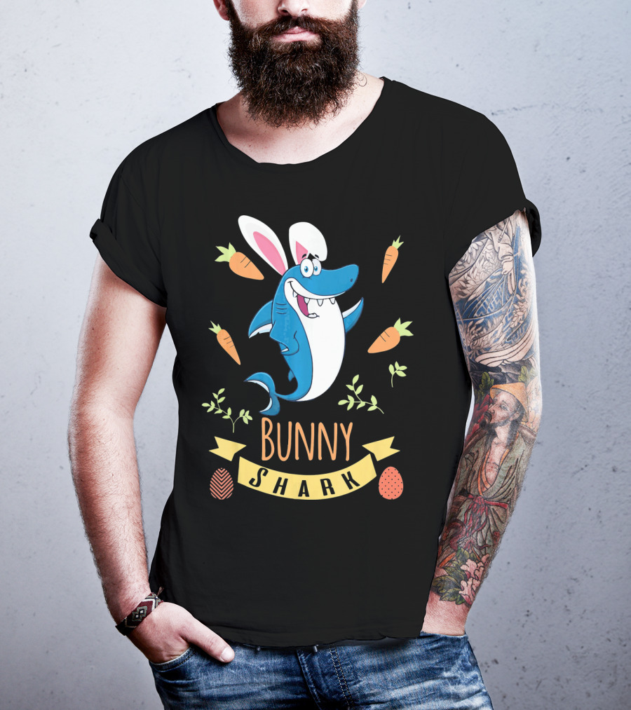 Bunny Shark Easter Carrot Egg Adventure T-Shirt